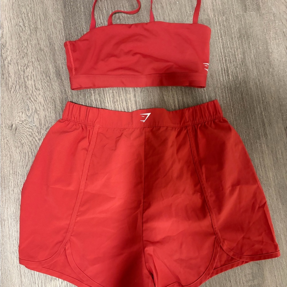 Gymshark Pink Sports Bra and Shorts Set